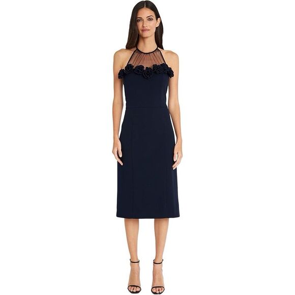 Maggy London Elegant navy small Halter Cocktail Dress for Women - Picture 1 of 10
